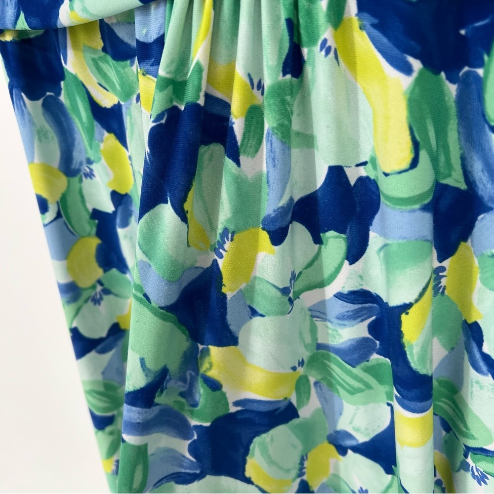 Pappagallo Becca Seafoam Multi Floral Caribbean Bloom Sleeveless Midi Dress M - Picture 6 of 16